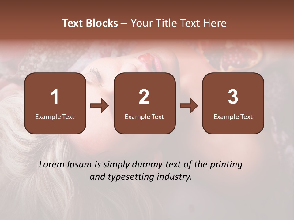 A Woman Laying On Top Of A Bed Next To A Pomegranate PowerPoint Template