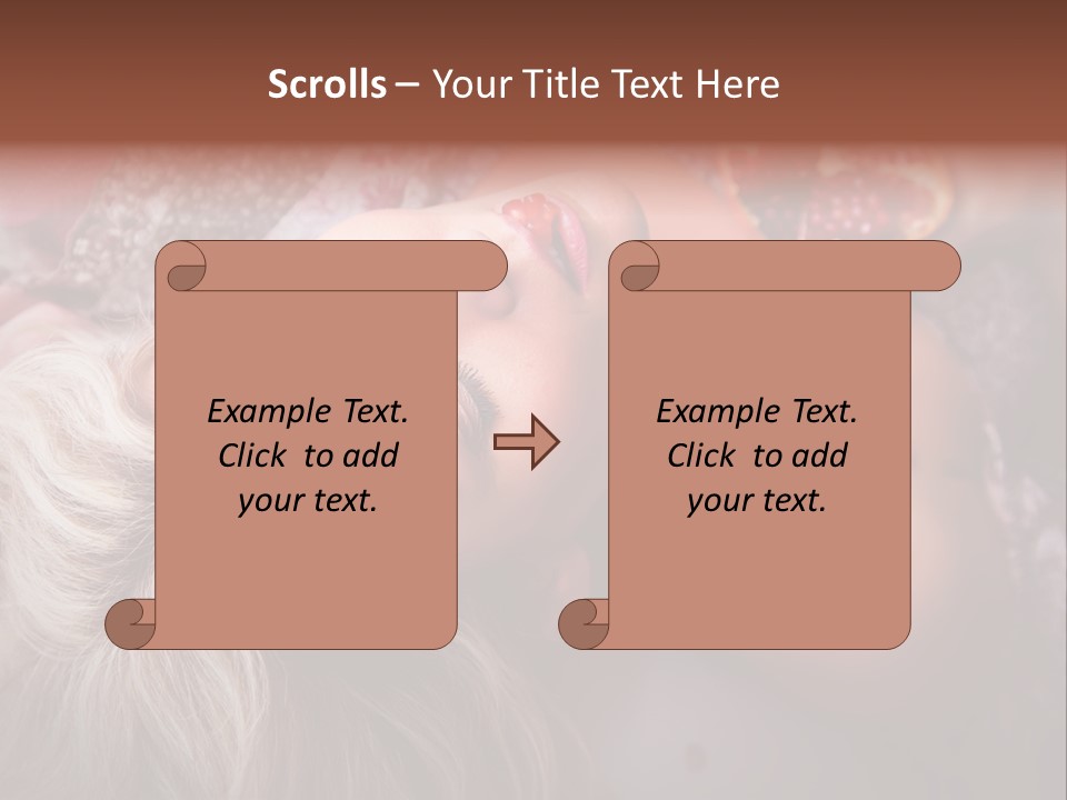 A Woman Laying On Top Of A Bed Next To A Pomegranate PowerPoint Template