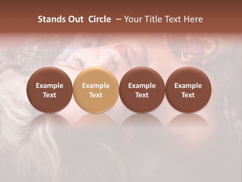 A Woman Laying On Top Of A Bed Next To A Pomegranate PowerPoint Template