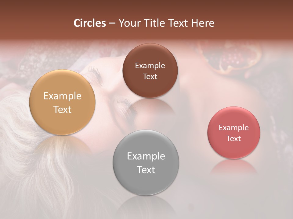 A Woman Laying On Top Of A Bed Next To A Pomegranate PowerPoint Template