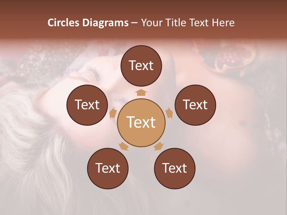 A Woman Laying On Top Of A Bed Next To A Pomegranate PowerPoint Template