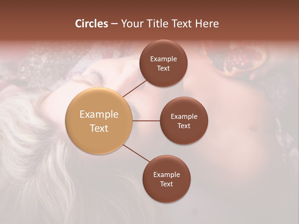 A Woman Laying On Top Of A Bed Next To A Pomegranate PowerPoint Template