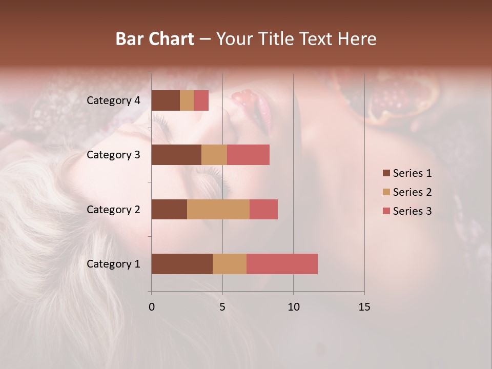 A Woman Laying On Top Of A Bed Next To A Pomegranate PowerPoint Template