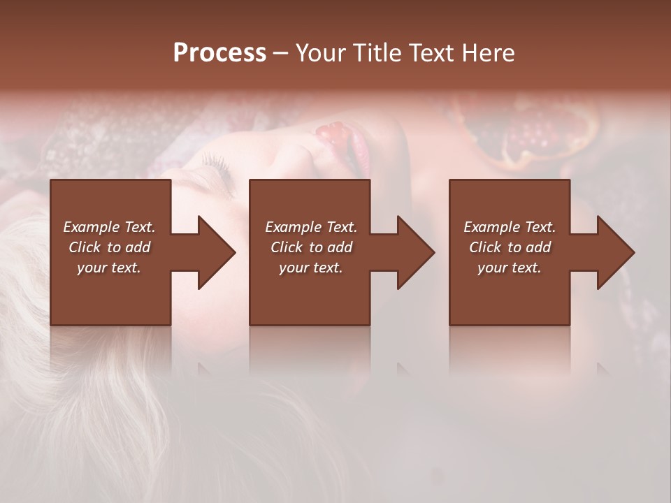 A Woman Laying On Top Of A Bed Next To A Pomegranate PowerPoint Template