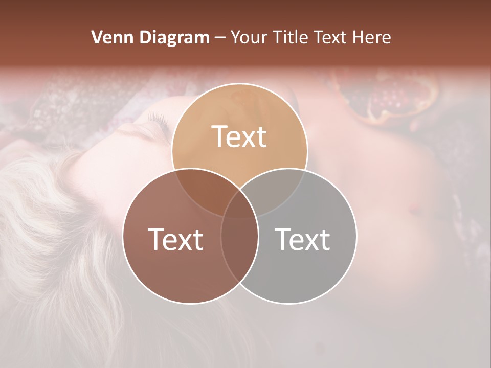 A Woman Laying On Top Of A Bed Next To A Pomegranate PowerPoint Template