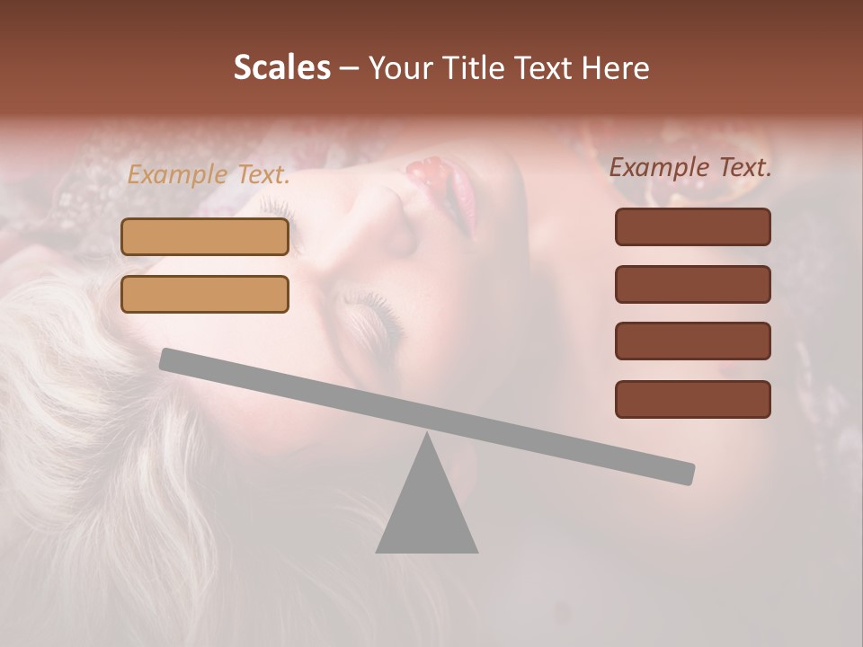 A Woman Laying On Top Of A Bed Next To A Pomegranate PowerPoint Template