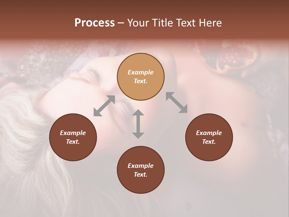 A Woman Laying On Top Of A Bed Next To A Pomegranate PowerPoint Template