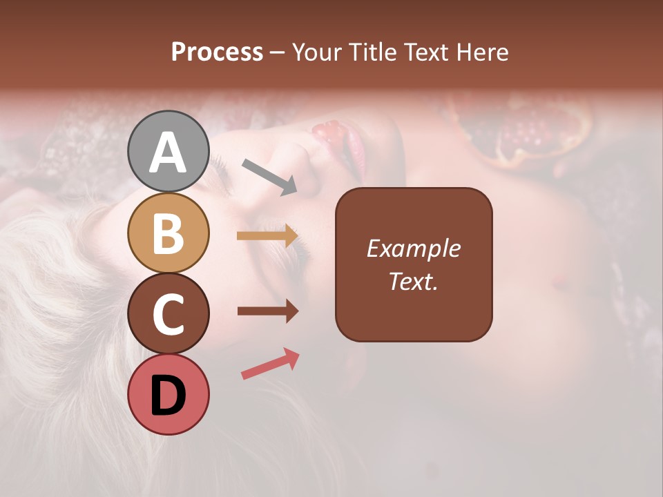 A Woman Laying On Top Of A Bed Next To A Pomegranate PowerPoint Template