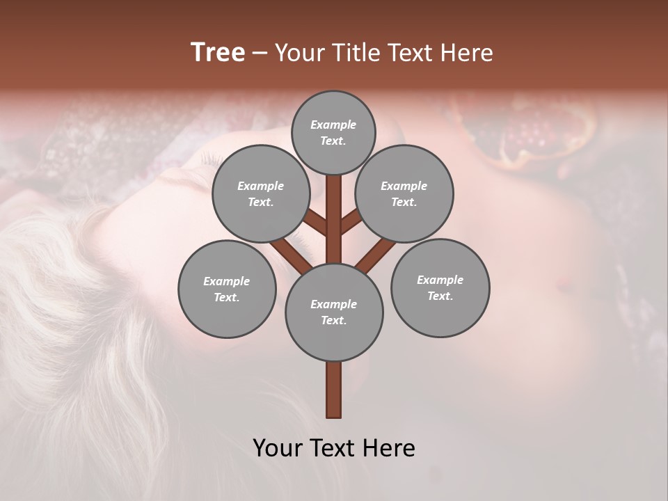 A Woman Laying On Top Of A Bed Next To A Pomegranate PowerPoint Template