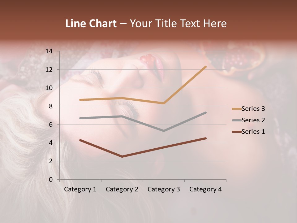 A Woman Laying On Top Of A Bed Next To A Pomegranate PowerPoint Template