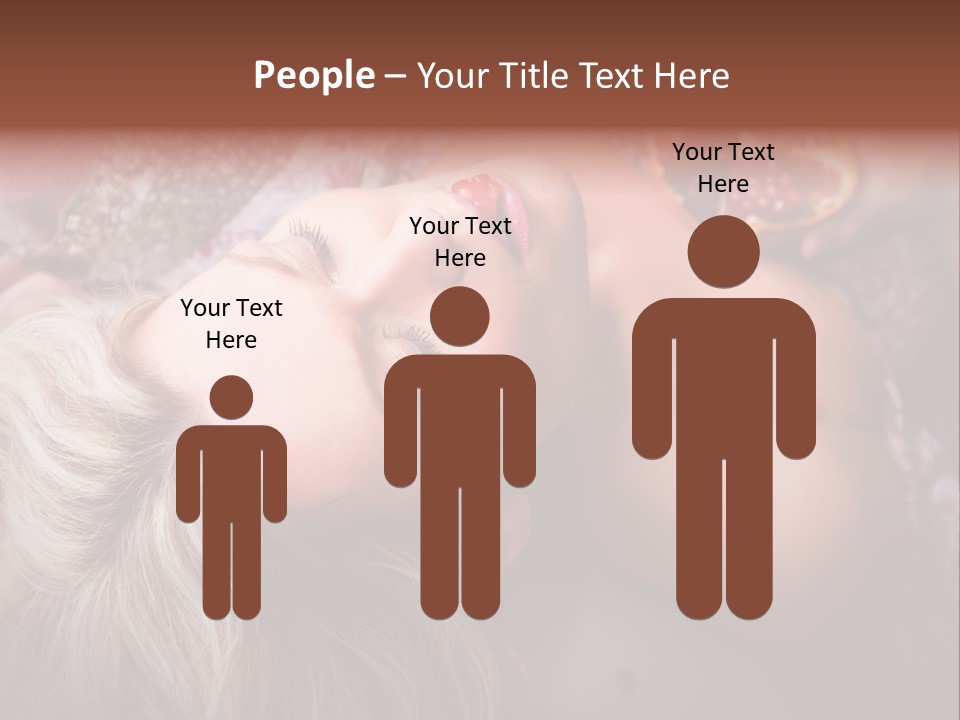 A Woman Laying On Top Of A Bed Next To A Pomegranate PowerPoint Template