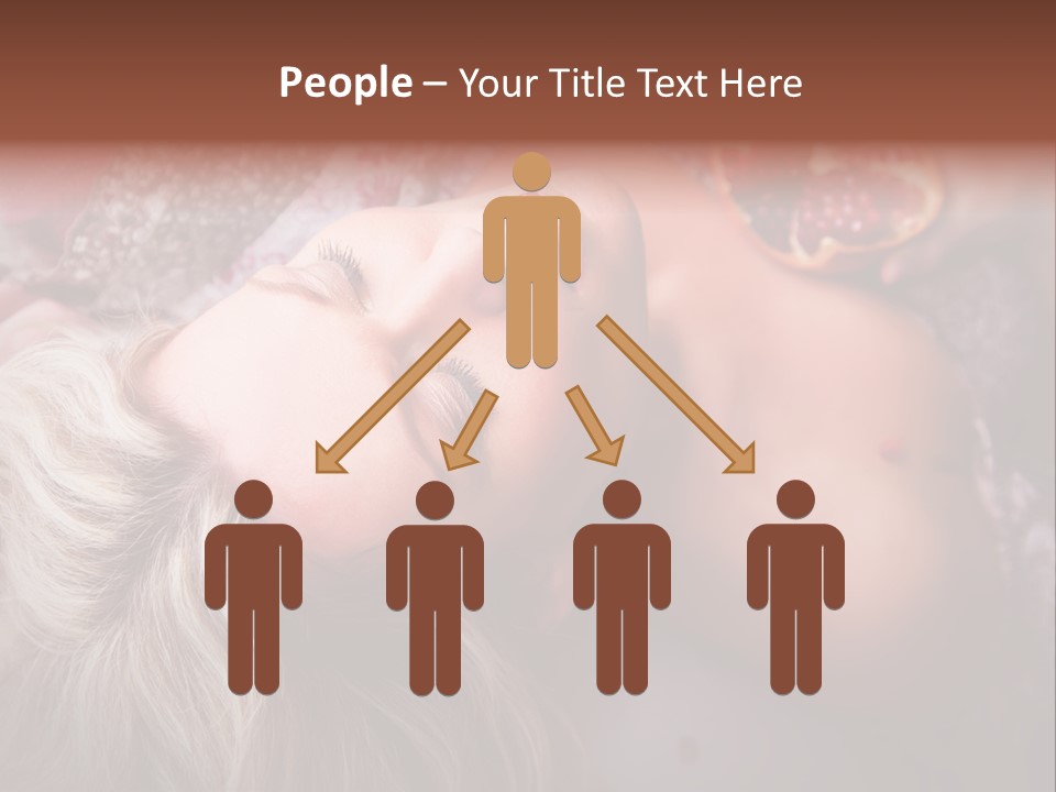 A Woman Laying On Top Of A Bed Next To A Pomegranate PowerPoint Template