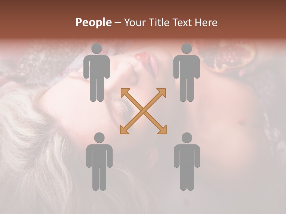 A Woman Laying On Top Of A Bed Next To A Pomegranate PowerPoint Template