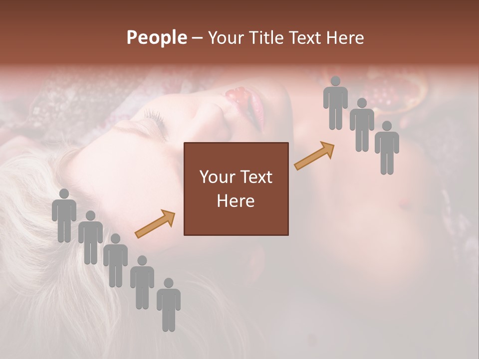 A Woman Laying On Top Of A Bed Next To A Pomegranate PowerPoint Template