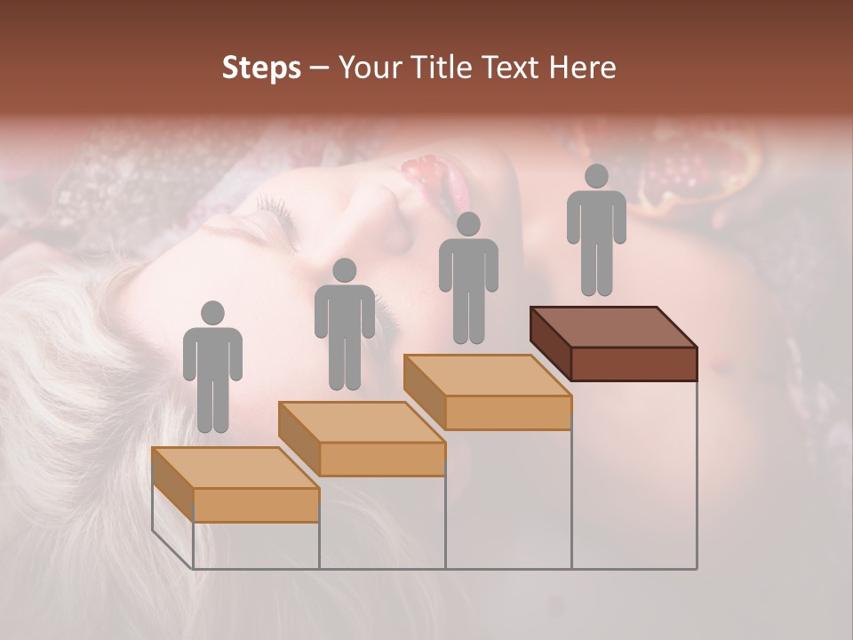 A Woman Laying On Top Of A Bed Next To A Pomegranate PowerPoint Template