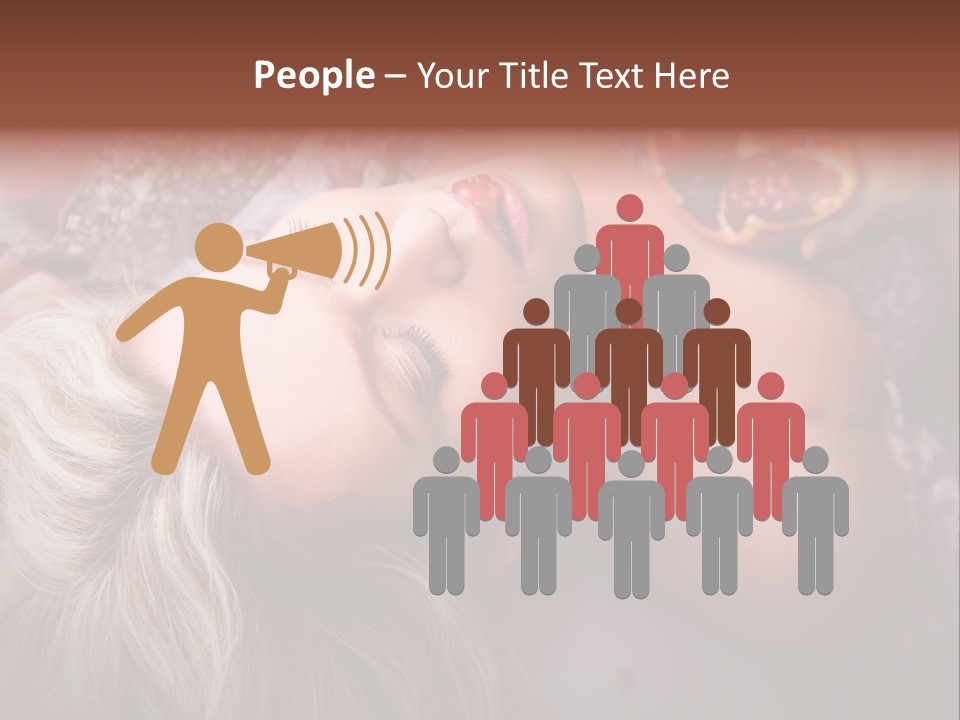 A Woman Laying On Top Of A Bed Next To A Pomegranate PowerPoint Template