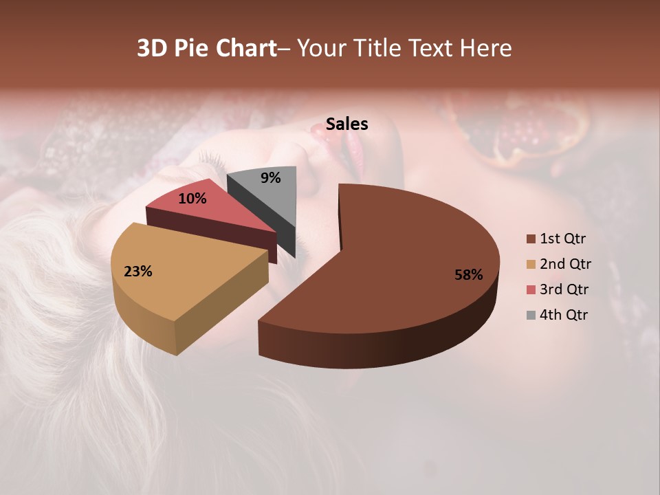 A Woman Laying On Top Of A Bed Next To A Pomegranate PowerPoint Template