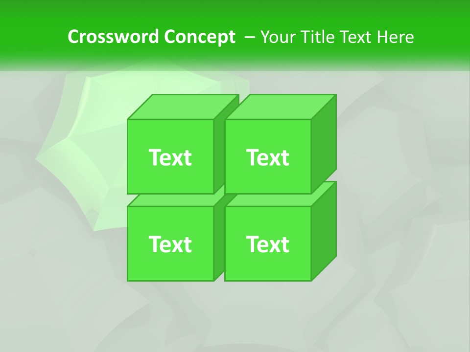 A Green Umbrella Sitting On Top Of A Pile Of Gray Blocks PowerPoint Template