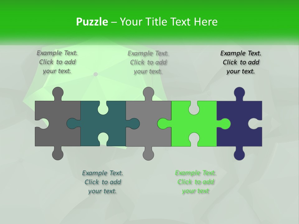 A Green Umbrella Sitting On Top Of A Pile Of Gray Blocks PowerPoint Template