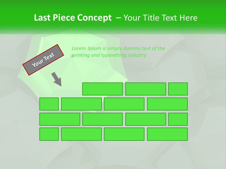 A Green Umbrella Sitting On Top Of A Pile Of Gray Blocks PowerPoint Template