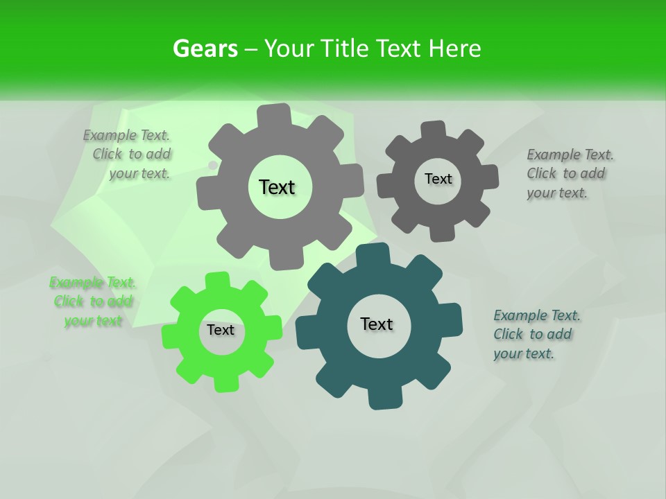A Green Umbrella Sitting On Top Of A Pile Of Gray Blocks PowerPoint Template