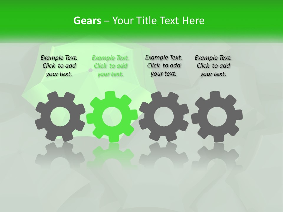 A Green Umbrella Sitting On Top Of A Pile Of Gray Blocks PowerPoint Template