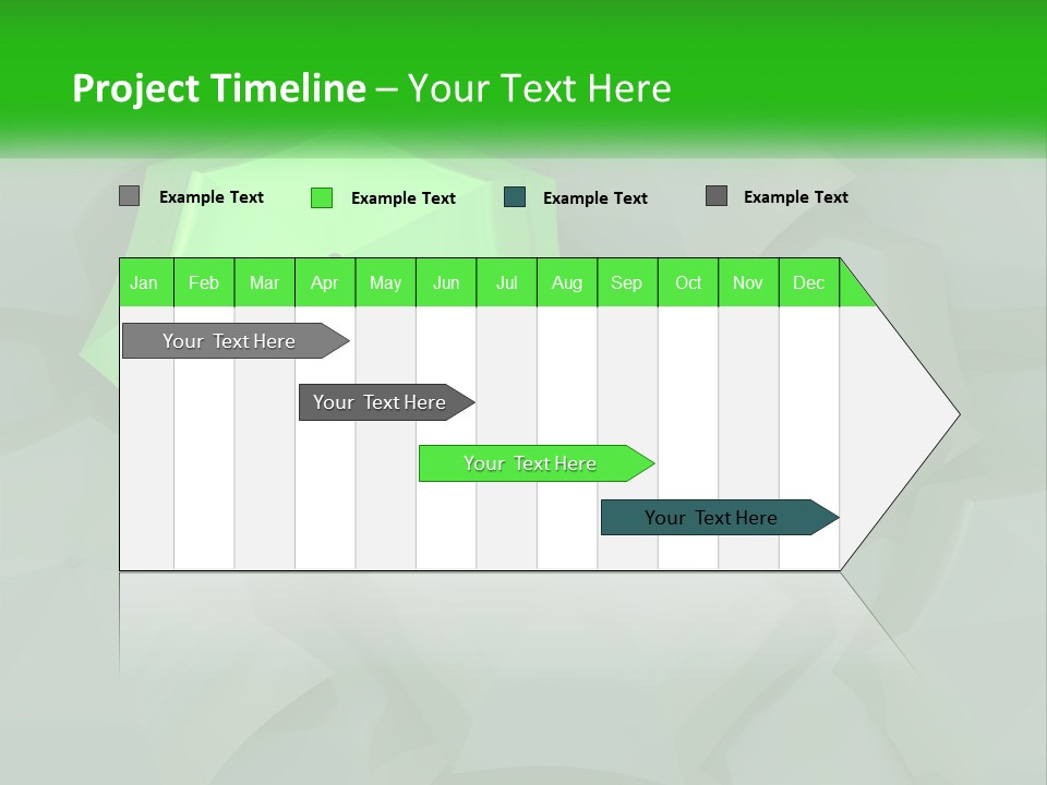 A Green Umbrella Sitting On Top Of A Pile Of Gray Blocks PowerPoint Template
