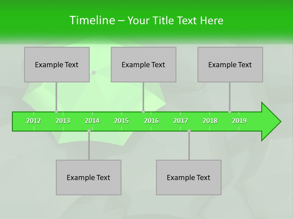 A Green Umbrella Sitting On Top Of A Pile Of Gray Blocks PowerPoint Template