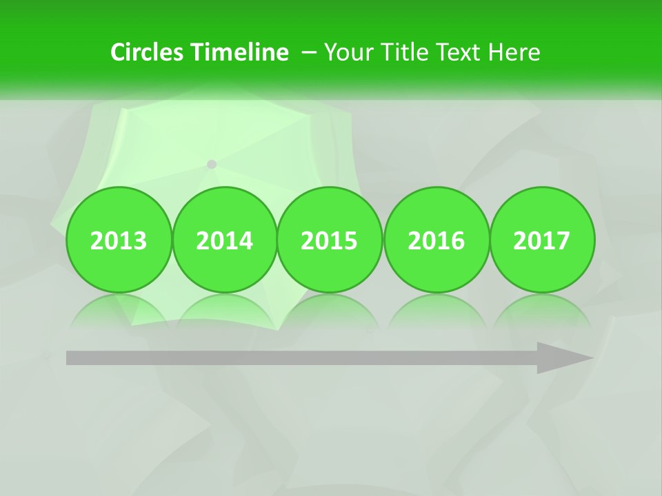 A Green Umbrella Sitting On Top Of A Pile Of Gray Blocks PowerPoint Template