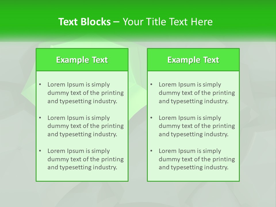 A Green Umbrella Sitting On Top Of A Pile Of Gray Blocks PowerPoint Template