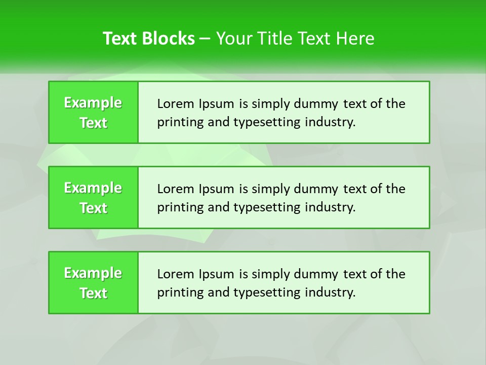 A Green Umbrella Sitting On Top Of A Pile Of Gray Blocks PowerPoint Template