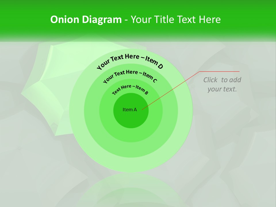 A Green Umbrella Sitting On Top Of A Pile Of Gray Blocks PowerPoint Template