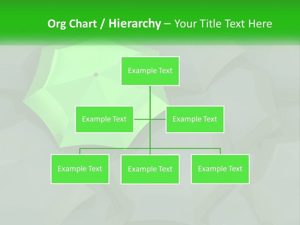 A Green Umbrella Sitting On Top Of A Pile Of Gray Blocks PowerPoint Template
