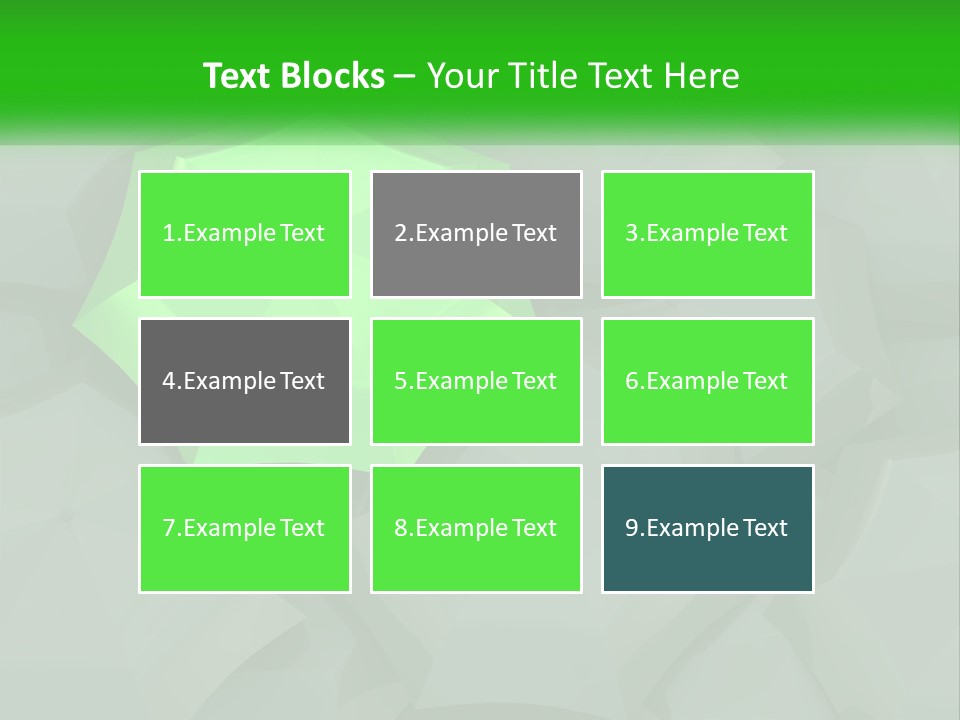 A Green Umbrella Sitting On Top Of A Pile Of Gray Blocks PowerPoint Template