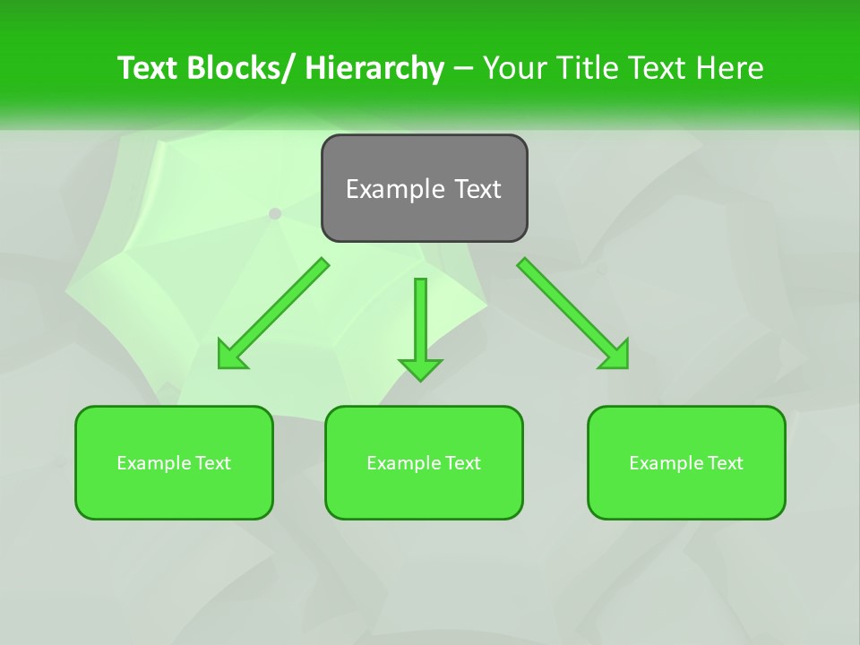 A Green Umbrella Sitting On Top Of A Pile Of Gray Blocks PowerPoint Template