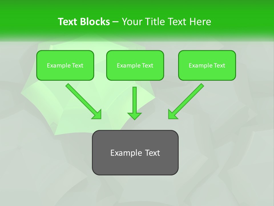 A Green Umbrella Sitting On Top Of A Pile Of Gray Blocks PowerPoint Template