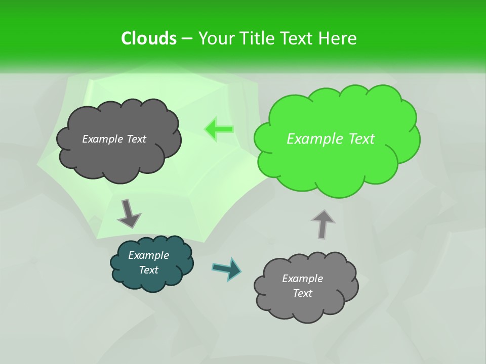 A Green Umbrella Sitting On Top Of A Pile Of Gray Blocks PowerPoint Template