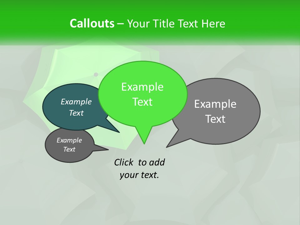 A Green Umbrella Sitting On Top Of A Pile Of Gray Blocks PowerPoint Template