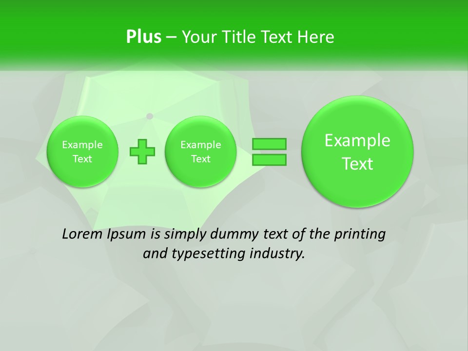 A Green Umbrella Sitting On Top Of A Pile Of Gray Blocks PowerPoint Template