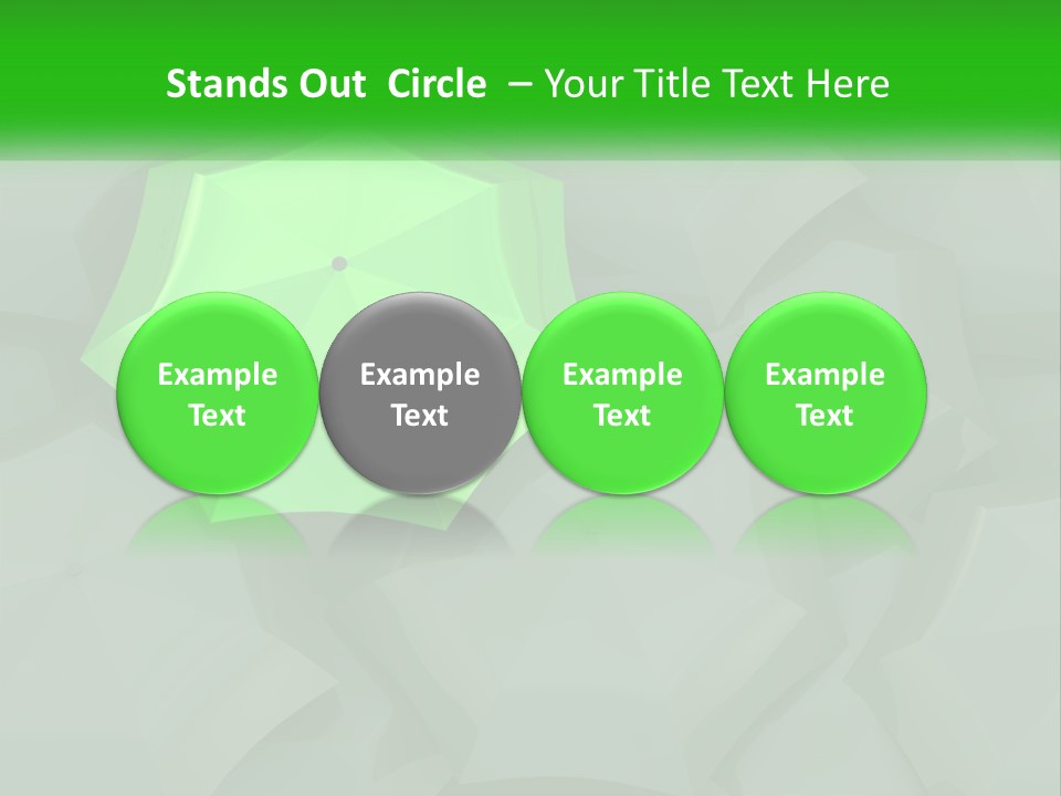 A Green Umbrella Sitting On Top Of A Pile Of Gray Blocks PowerPoint Template