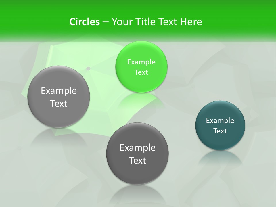 A Green Umbrella Sitting On Top Of A Pile Of Gray Blocks PowerPoint Template