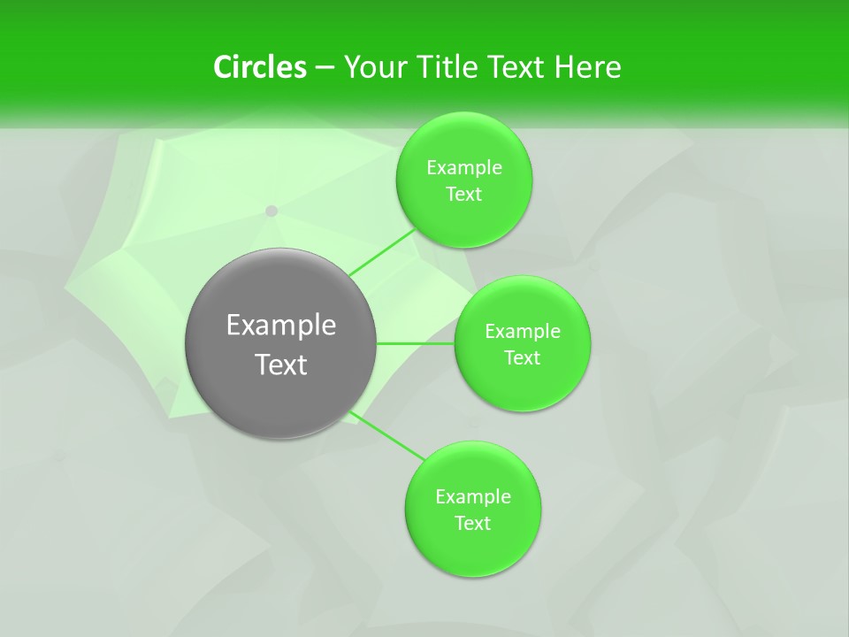 A Green Umbrella Sitting On Top Of A Pile Of Gray Blocks PowerPoint Template