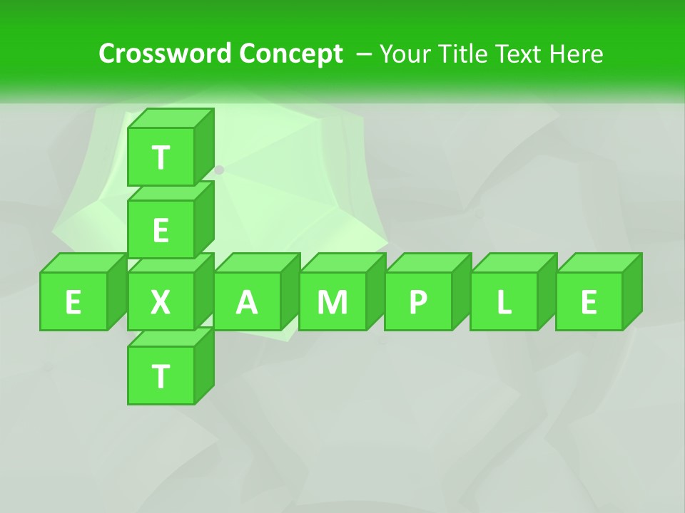 A Green Umbrella Sitting On Top Of A Pile Of Gray Blocks PowerPoint Template