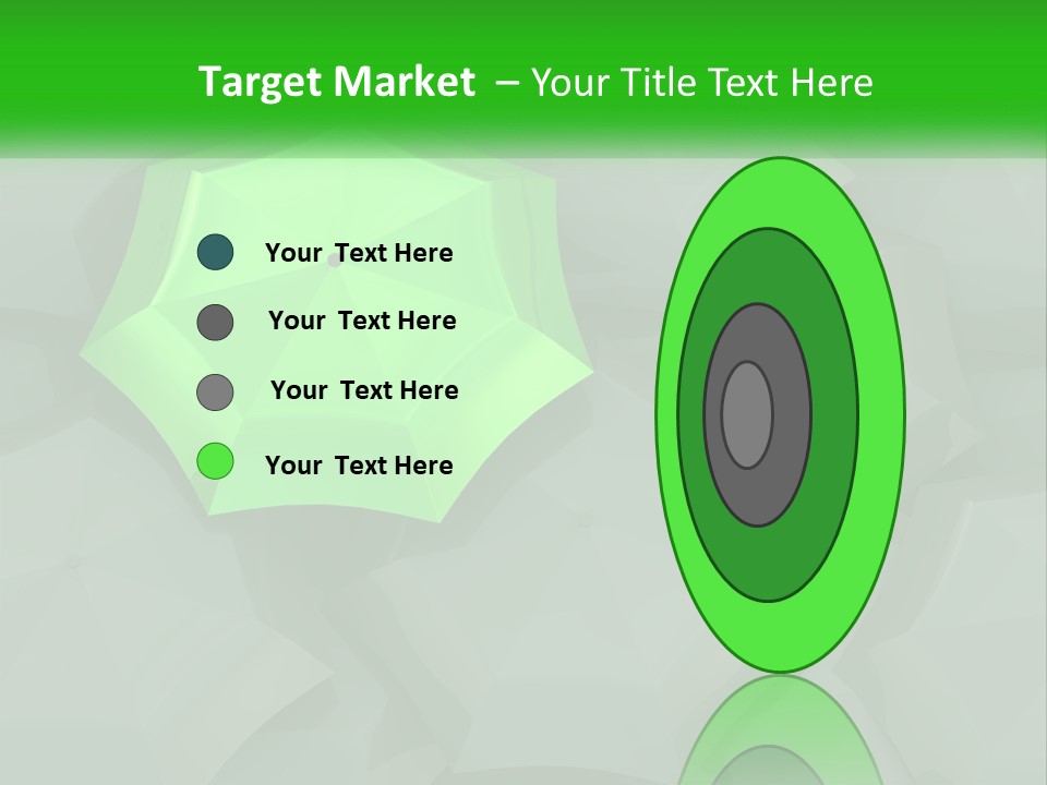 A Green Umbrella Sitting On Top Of A Pile Of Gray Blocks PowerPoint Template