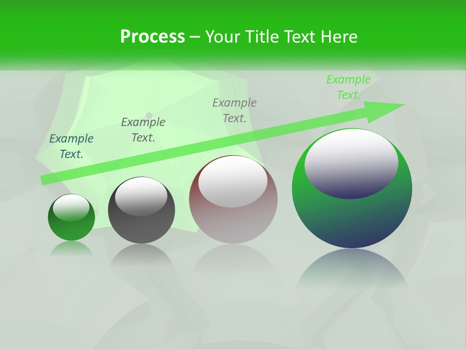A Green Umbrella Sitting On Top Of A Pile Of Gray Blocks PowerPoint Template