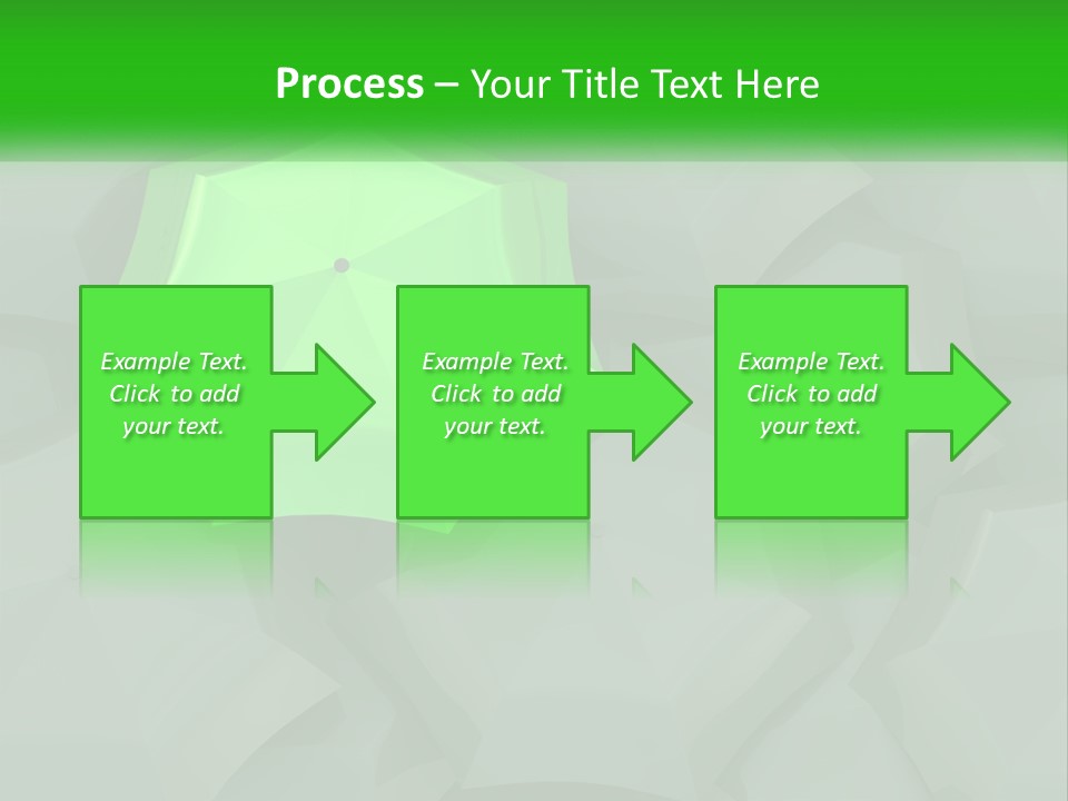A Green Umbrella Sitting On Top Of A Pile Of Gray Blocks PowerPoint Template