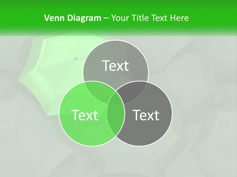 A Green Umbrella Sitting On Top Of A Pile Of Gray Blocks PowerPoint Template