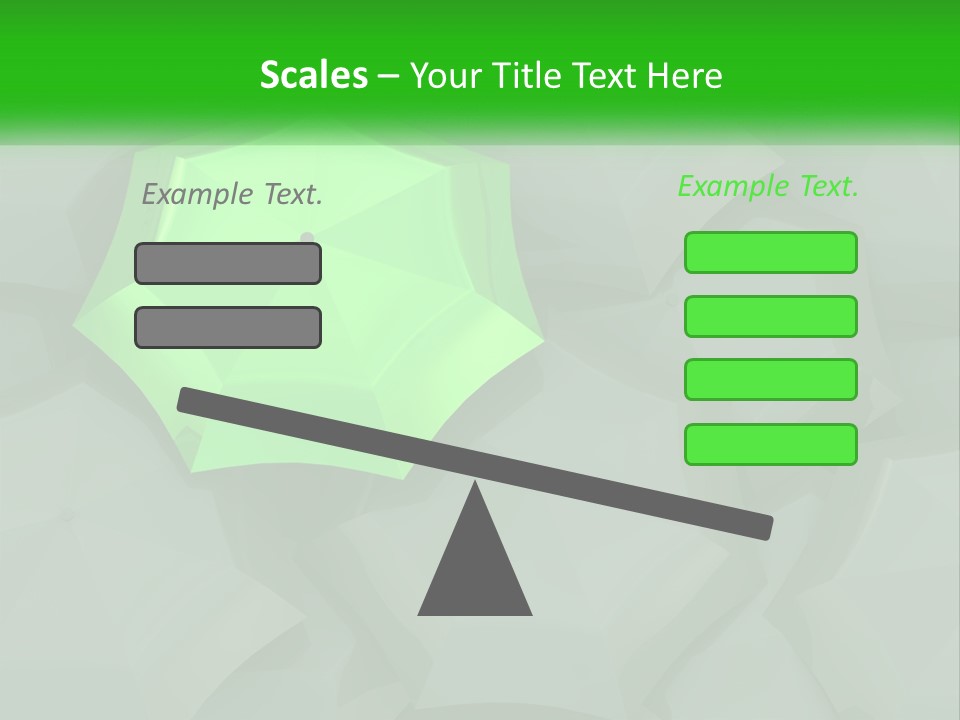 A Green Umbrella Sitting On Top Of A Pile Of Gray Blocks PowerPoint Template