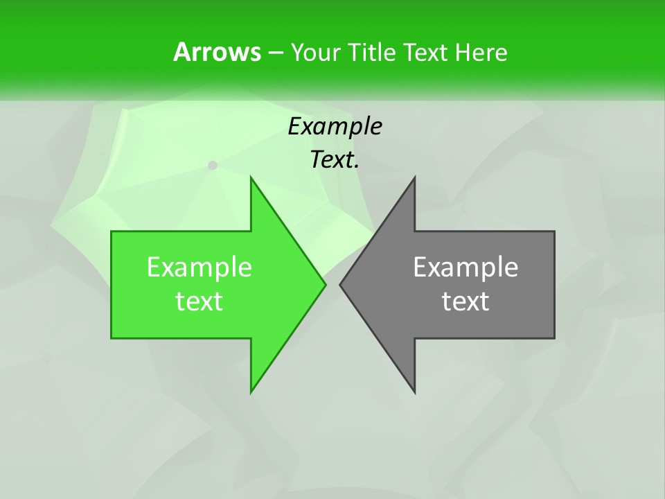 A Green Umbrella Sitting On Top Of A Pile Of Gray Blocks PowerPoint Template