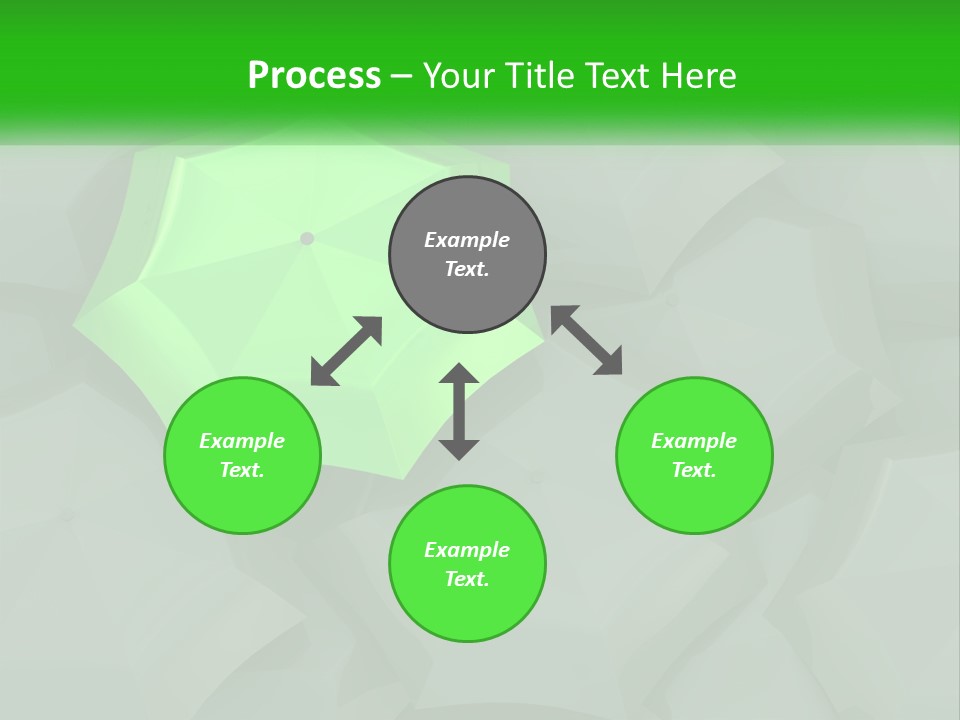 A Green Umbrella Sitting On Top Of A Pile Of Gray Blocks PowerPoint Template